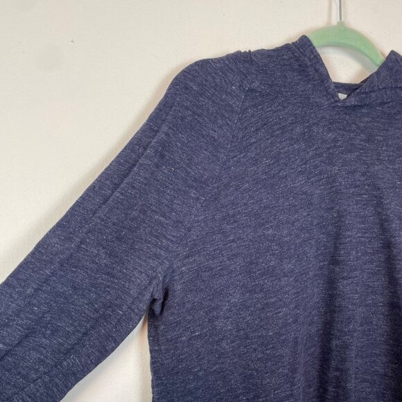 Vince Men's L Blue Hooded Sweatshirt Pullover 100% Cotton Raglan Lightweight - Picture 3 of 10
